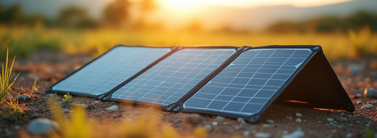 Faltbares Solarpanel zum Nachladen einer Powerstation
