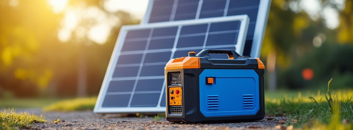 Solargenerator-Set aus Powerstation und Solarpanel